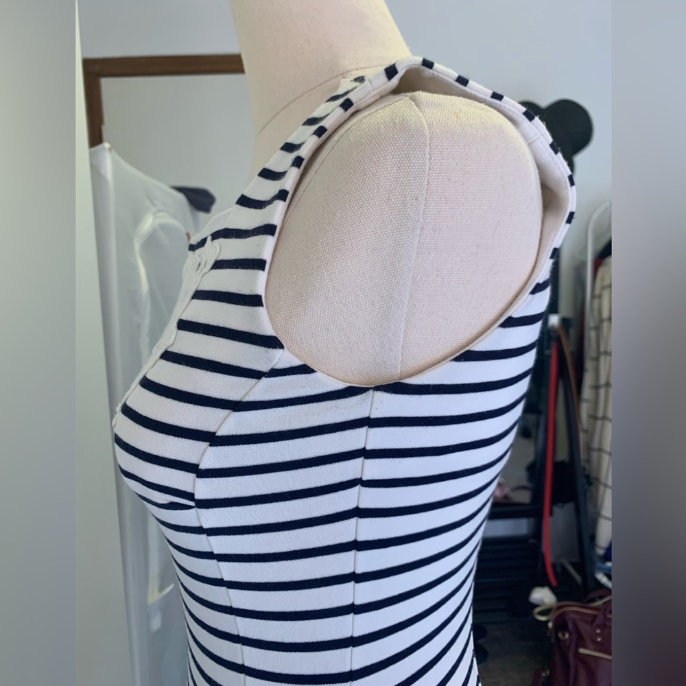 Esprit- 100% Cotton embroidered stripes dress - Picture 6 of 10